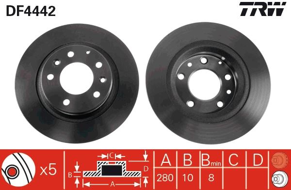 ARKA FREN DİSKİ (DOLU TİP) MAZDA 6 2.0L LF-DE RF (GG GH kasa) 02-12 (280 çap x 5 bijon) - Takım disk fiyatıdır