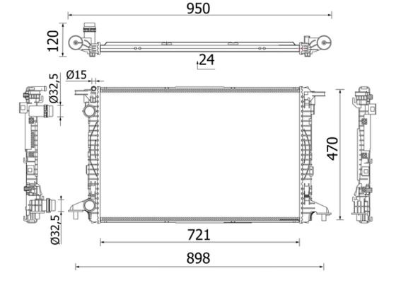 SU RADYATORU VW-SKODA-SEAT-AUDİ-A4-A5-A6-A7 (DEUA-CZHA-DESA-DETA-CVKB-DBPA-CYRC 2,0 TFSI-2,0 TDI) 15>