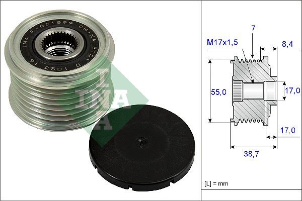 ALTERNATÖR KASNAĞI (RULMANLI) NISSAN NAVARA 2.3L YS23 D23 16-> / QASHQAI 1.6L HR16DE J10 (6 vites) 10-13 NP300 10> NAVARA Pick-up (D23. D23T) 15> QASHQAI 10>13