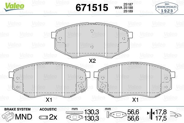 ÖN FREN BALATA HYUNDAI SONATA 09-14 / iX20 1,4L 1,6L D4FC G4FC 10-> / KIA SOUL 14->