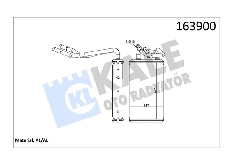 KALORİFER RADYATÖRÜ FORD TRANSİT 01> (+AC) KLİMALI