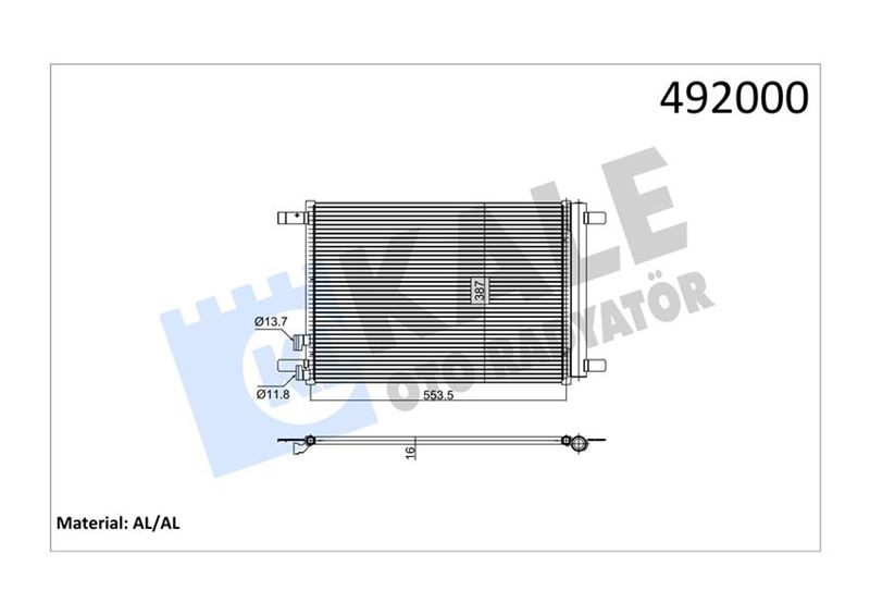 KLİMA KONDENSERİ VW GOLF VII-SPORTSVAN-ESTATE AUDI A3-TT-TT ROADSTER SEAT LEON-SKODA OCTAVIA(AL-AL) (342405)