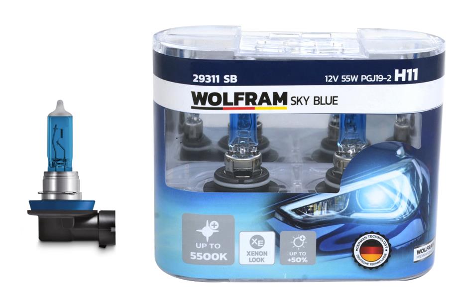 Ampul 12V H11 55 PGJ19-2 Sky Blue Beyaz Işik