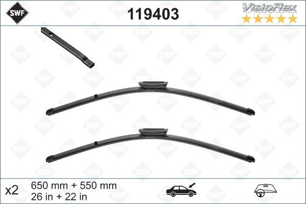 Silecek 65+55cm