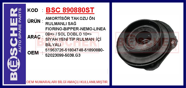 Amortisör Takozu Ön Rulmanli Sağ Fiorino-bipper-ne...