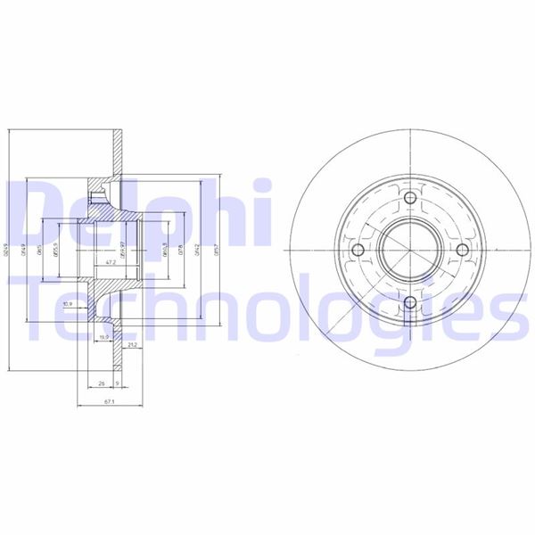 ARKA FREN AYNASI (ADET) P307-C4 1.4-1.6-2.0 HDİ 05> (249x9x4DL)(PORYALI)