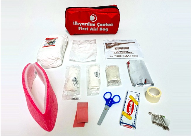 Bez Ilkyardim Seti (Eko) Ecza Çantasi - Boyunluklu...