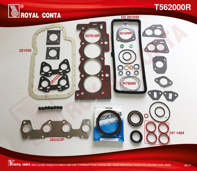 Motor Takım Conta (Reinz Keçeli+s.lastikli) P207 1...