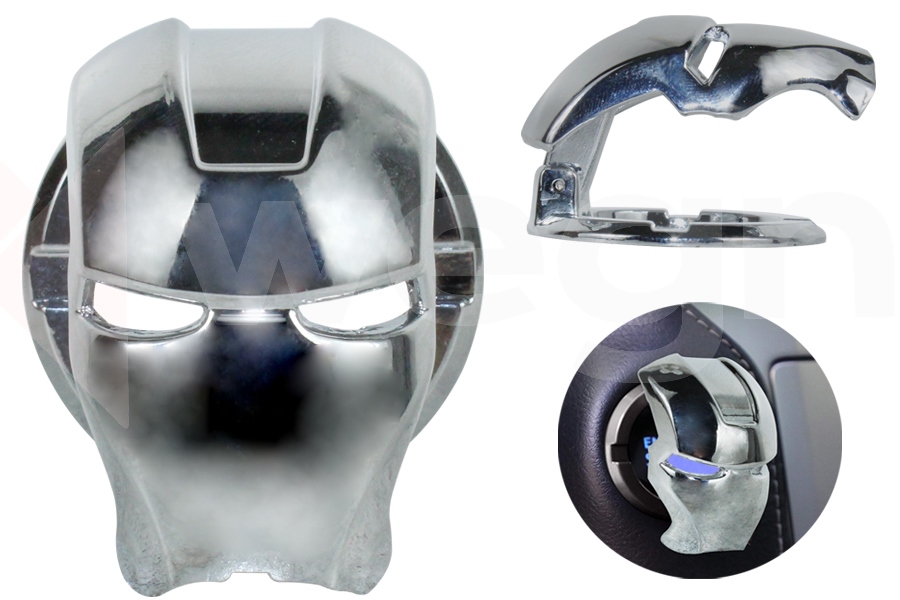 Iron Man Start Stop Koruyucu Kapak Gümüş Metal Kro...