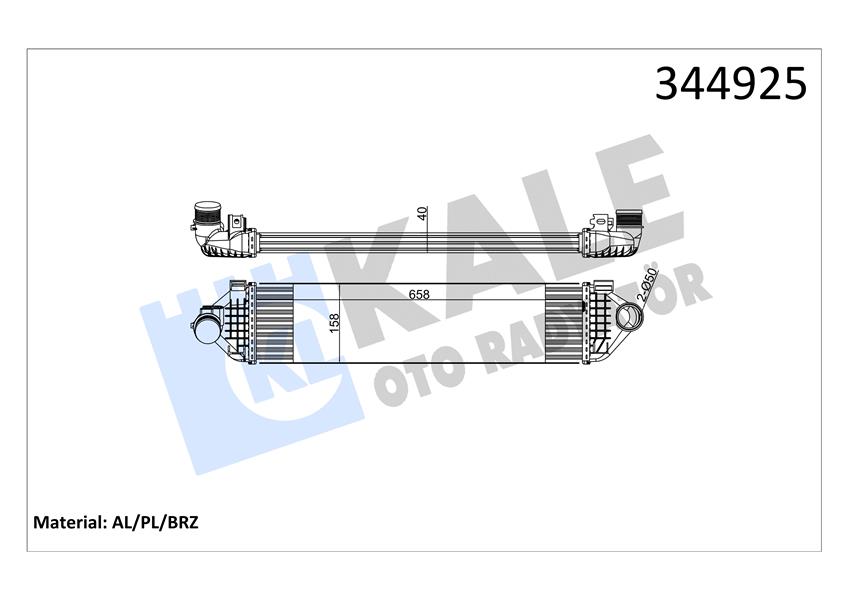 TURBO RADYATÖRÜ (ARA SOĞUTUCU) FORD GALAXY-MONDEO-SMAX 07> VOLVO S60-S80-V40-V60-V70 07> 1.6 ECOBOOST