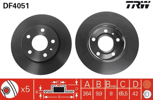 ARKA FREN AYNASI ASTRA H-COMBO C 02> MERIVA A-B 03> ASTRA G 1.8-2.0 98> ZAFIRA A (264x10x5DL)