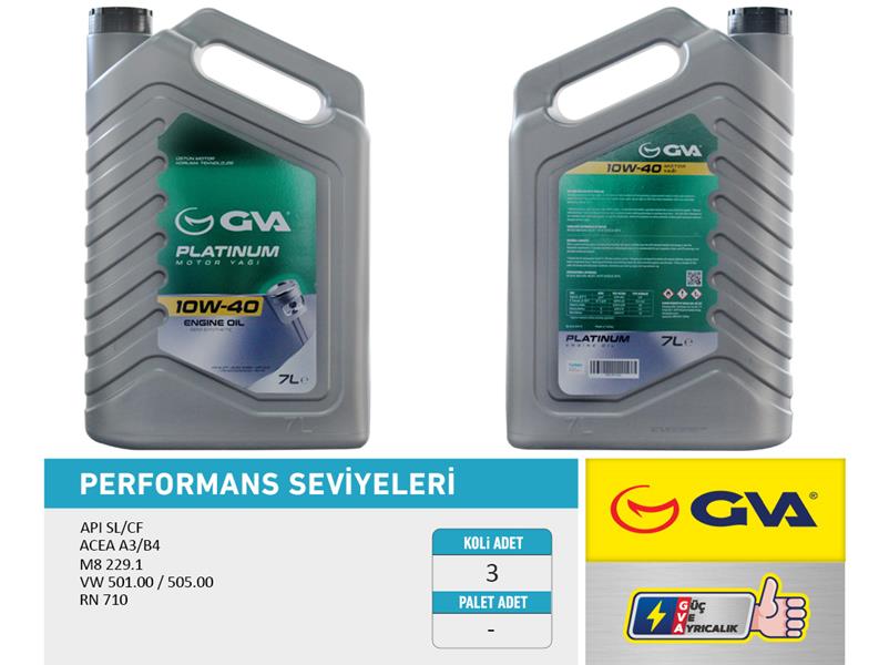 Motor Yağı 10W40 7 Lt Platinum Yari Sentetik Api S...
