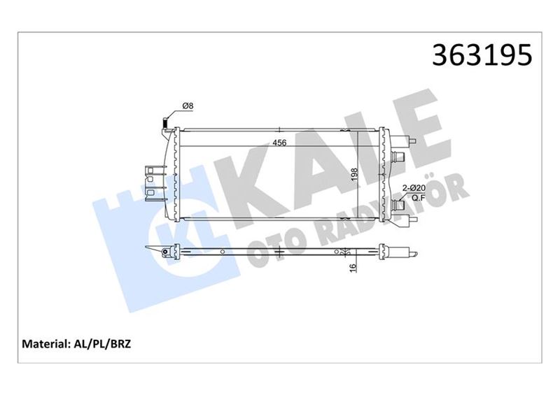 RENAULT SCENIC IV GRAND SCENIC IV 1.5DCI 16=> (MT) [BRAZING] [456X198X16] SU RADYATÖR
