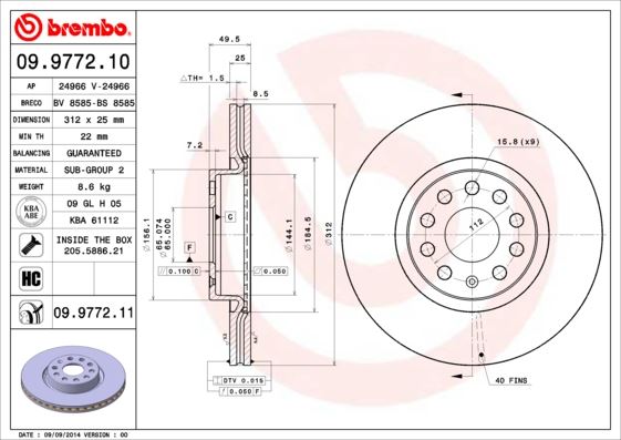 FREN DİSKİ ÖN VW PASSAT-GOLF5-GOLF6-GOLF7-CADDY-A3-LEON-FORD CONNECT 23> (ÇAP: 312mm, KALINLIK: 25mm Delik: 5)