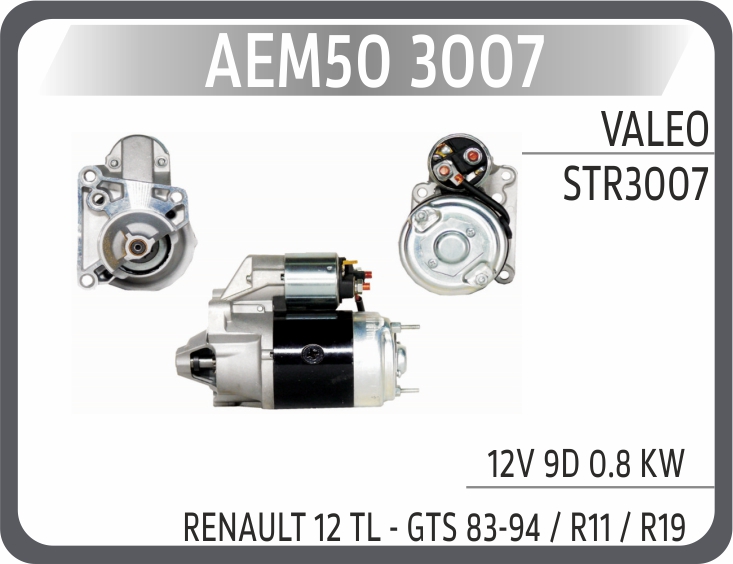 Marş Motoru STR3007 12V 9 Dış 0.8KW Valeo Tip R9-R...