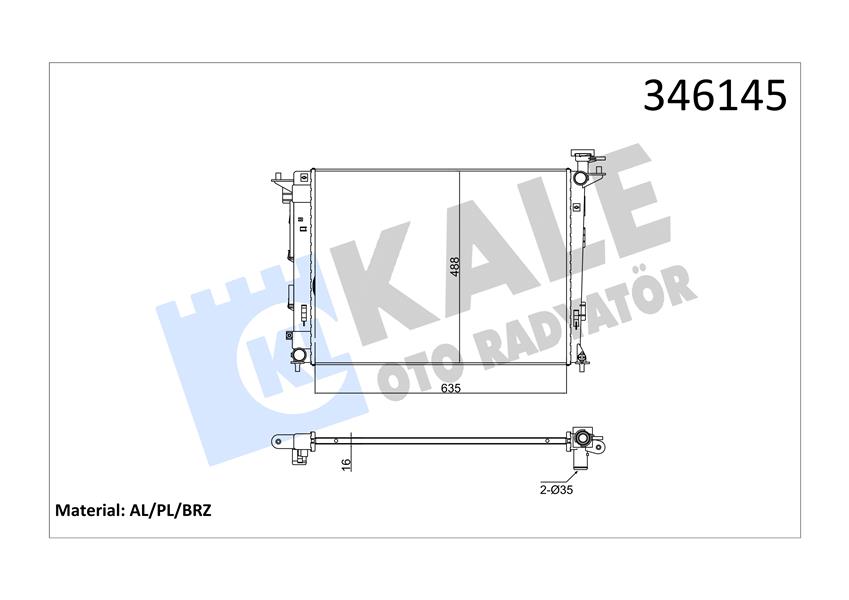 RADYATÖR HYUNDAI iX35 KIA SPORTAGE 1.6i-2.0i 10=> (MEK) (635x478x16) (AL/PL/BRZ)