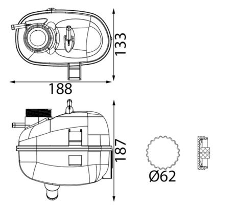 YEDEK SU DEPOSU (GENLEŞME KAVANOZU) COMBO 1.3-1.6-1.7CDTI-CORSA C 1.3-1.4-1.8-1.7CDTI-TIGRA 1.3 CDTİ