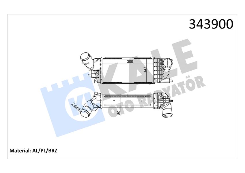 TURBO RADYATÖRÜ (INTERCOOLER) CITROEN C5 Hdi 05=> (AL/PL/BRZ) (300x147x76)