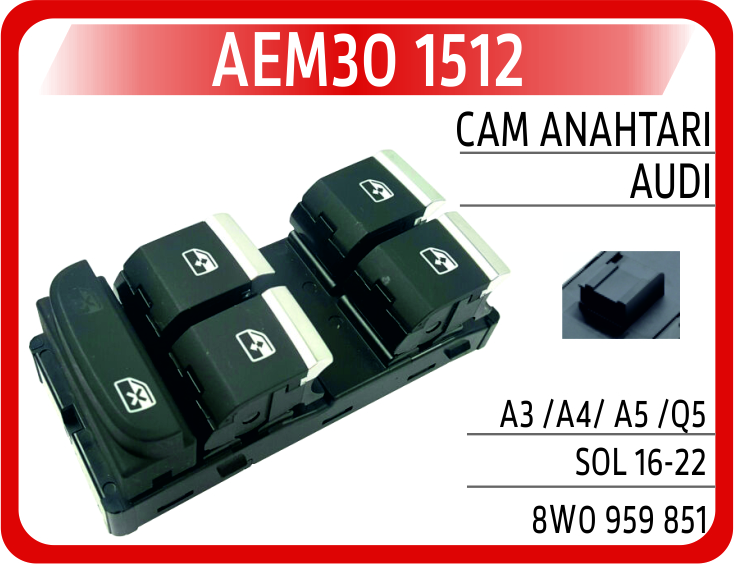 CAM ANAHTARI AUDI A3  A4  A5  Q5 SOL 16-22