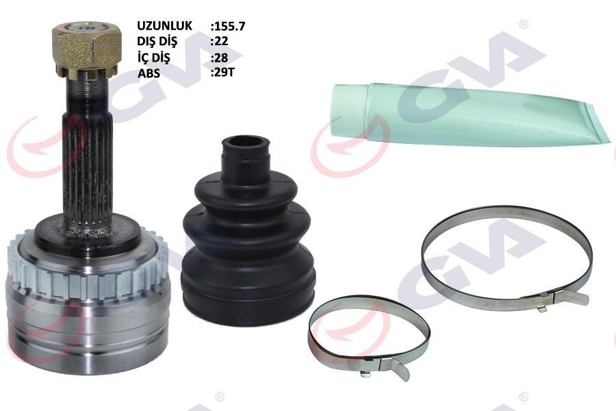 DIŞ AKS KAFASI CORSA B-C 94>06 COMBO B-C 94>11 TIGRA B 04>10 MERIVA A 04>10 (ABS`Lİ 29 DİŞ) 22x28x52 (155mm)