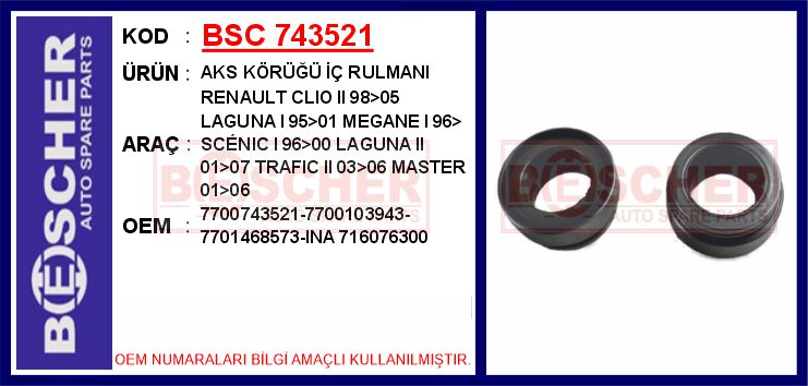 Aks Körüğü İç Rulmanı