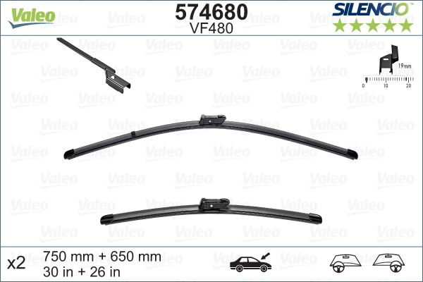 Silecek 75+65cm (Flatblade-muz Tipi) P308 07=> ...