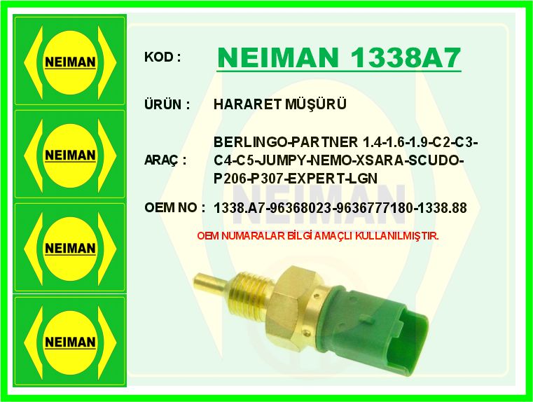 Hararet Müşürü Berlingo-partner 1.4-1.6-1.9-C2-C3-...