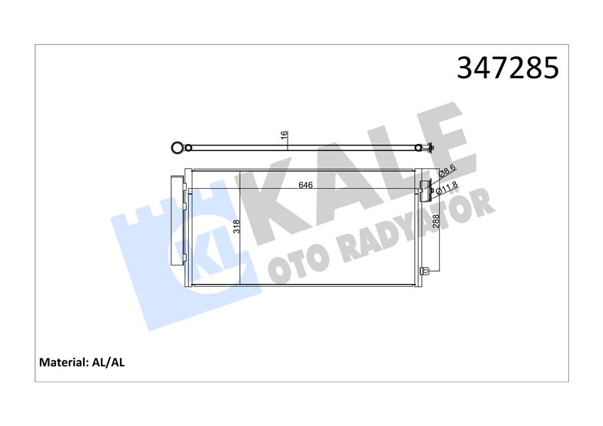 KLİMA (KONDANSER) RADYATÖRÜ FIAT EGEA 16> 500L 12> 0.9T 1.3D MTJ 1.4 1.6D MTJ 1.6 (AL-PL-BRZ)