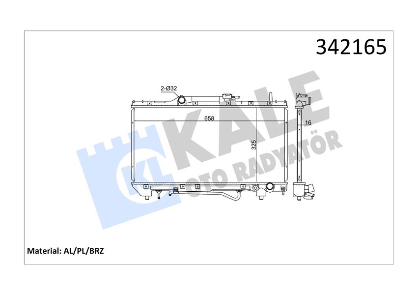 MOTOR SU RADYATORU BRAZING CARINA E-CORONA ST191 92> MANUEL SANZUMAN 325×658X16 ***