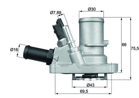 TERMOSTAT (KOMPLE) G1006.88 ALBEA-DOBLO-LINEA-PUNTO-IDEA-BRAVO-500- 1.4 BNZ Lİ MÜŞR LÜ (88C)