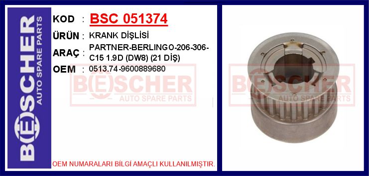 Krank Dişlisi PARTNER-BERLINGO-206-306-C15 1.9D