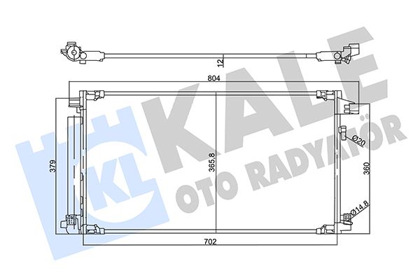 KLIMA RADYATORU TOYOTA C-HR 16> COROLLA 19> 1.8 HYBRID KURUTUCU ILE (BRAZING AL/AL) (684X365.8X12)