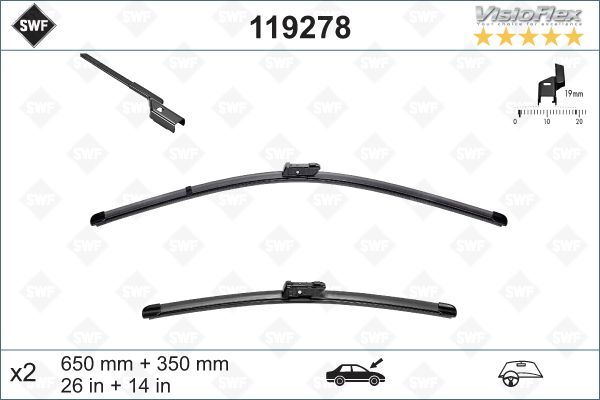 Silecek 65+35cm