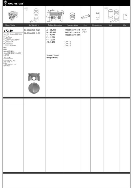 Motor Piston+segman