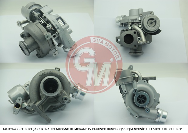 TURBOSARJ RENAULT MEGANE III 09> SCENIC III 09> NISSAN JUKE 10>19 QASHQAI II 13> MERCEDES OM607 W176 W246 C117 X117 W415 X156 1.5dCi (K9K) 110 BG Euro 5