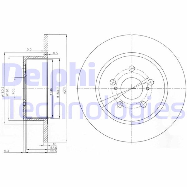 FREN DİSKİ (ÇİFTLİ PAKET). DELİKSİZ ARKA TOYOTA AVENSIS 08/2001 > 03/2003