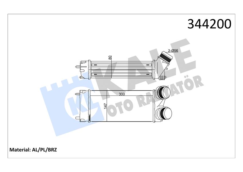 TURBO RADYATORU (INTERCOOLER) PEUGEOT 308-308 CC-308 SW-3008-5008/C4-C4 PICASSO (300X147X76) (AL/PL/BRZ)