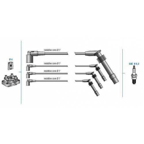 BUJİ KABLO TK CLIO 1.4ei 8V 99=>-LOGAN 1.6 16V 05=> K7J