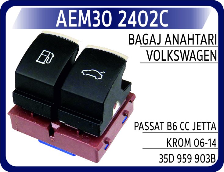 BAGAJ ANAHTARI VW PASSAT B6   CC  JETTA KROM 06-14