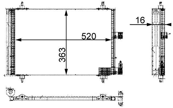 KLIMA RADYATORU XSARA - P406 - P607 KURUTUCULU [AL/AL] [BRAZING] [69,7X52X10,5]