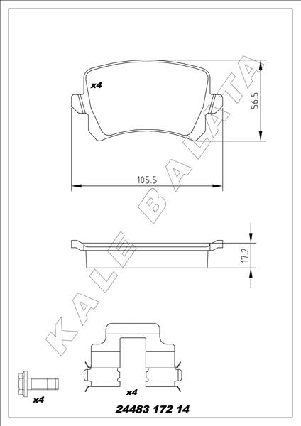 Arka Balata PASSAT-CC-CADDY-GOLF5-GOLF6-JETTA-A3-A...