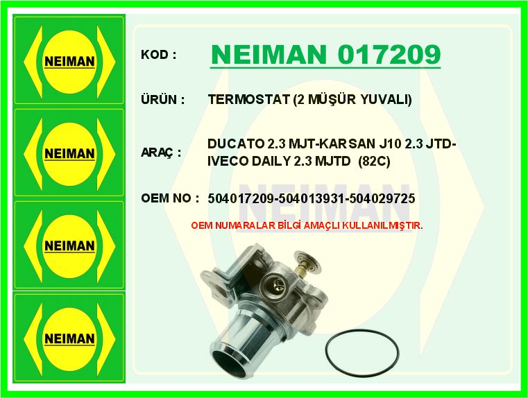 TERMOSTAT 82 °C FIAT DUCATO 06>14 DUCATO 15> IVECO DAILY IV 06>11 DAILY V 11>14 DAILY VI 14>21 2.3D MJET 2.3 JTD F1A