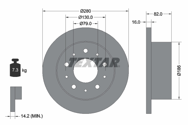 FREN DISKI ARKA DUZ 280MM DUCATO 2.3JTD BOXER JUMPER 2.2HDI 2006->