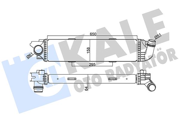 TURBO RADYATÖRÜ RENAULT TRAFIC III-OPEL VIVARO 1.6DCI (650x157x64)