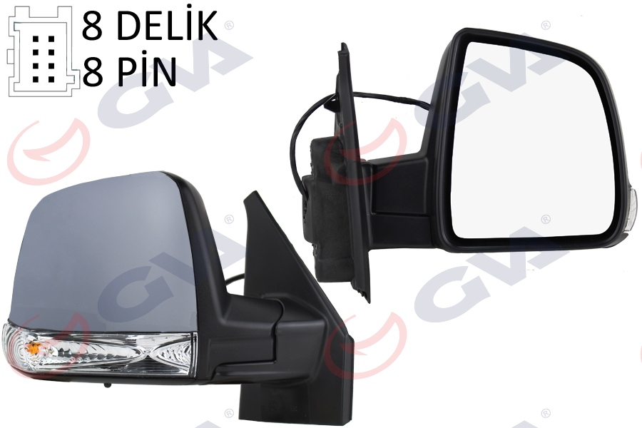 DIŞ DİKİZ AYNASI SAĞ DOBLO 11> ELEKTRİKLİ+SİNYALLİ+SENSÖRLÜ+KONVEKS