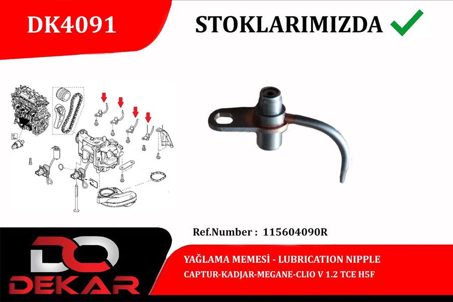 Yağlama Memesi Captur-kadjar-megane-clioiv 1.2 Tce...