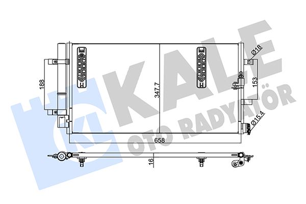 KLİMA KONDENSERİ A4-A5-A6-A7-Q5 (AL/AL) (645x344x16)