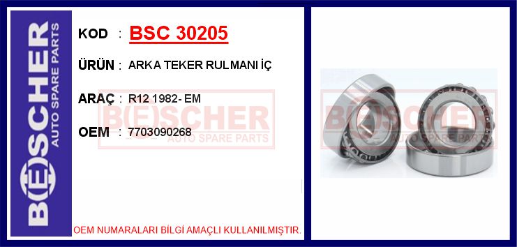 Arka Teker Rulmanı İç