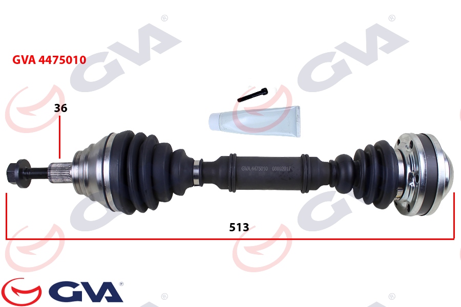 KOMPLE AKS SOL CADDY III 1.9 TDI (04-10) (BJB) (513mm)