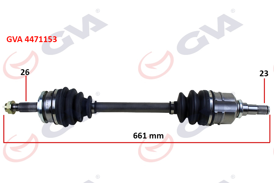 KOMPLE AKS SOL TOYOTA AURIS. COROLLA 1.33L 1NR-FE NRE150 6 vites 10-> 1.6L 1ZR-FE ZRE151 benzinli 07-11 (26x23) komple boy = 661mm